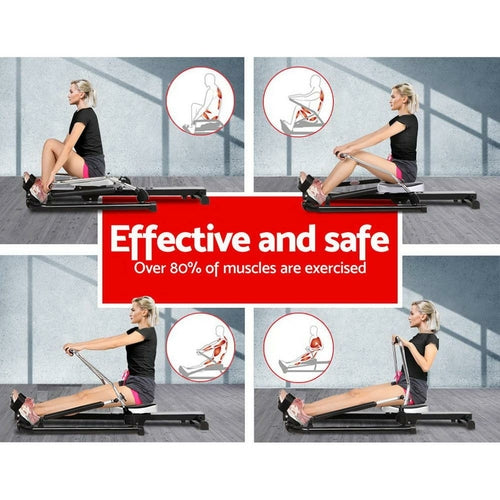 Everfit Rowing Machine Rower Hydraulic Resistance Fitness Gym Home