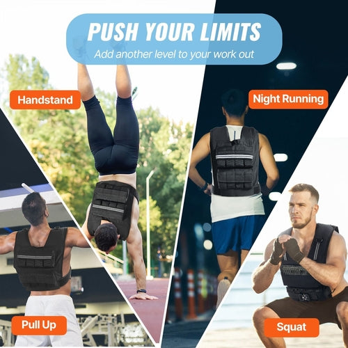 Adjustable Weighted Vest, 35lb Weight Vest with Iron Weights, Shoulder