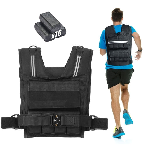 Adjustable Weighted Vest, 35lb Weight Vest with Iron Weights, Shoulder